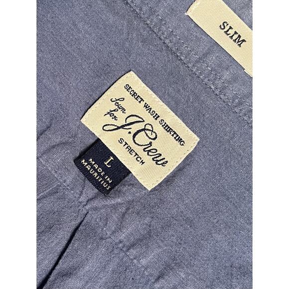 J.Crew Men’s Lightweight Long Sleeve Shirt Dark Blue Size Large Button-Down - Picture 3 of 4